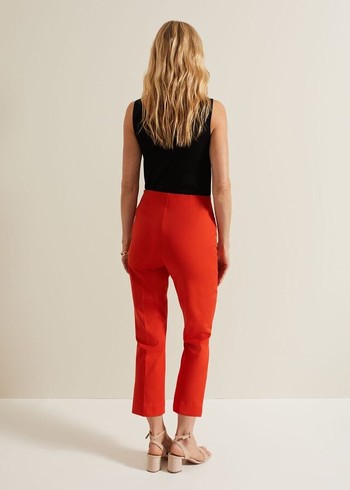 Phase Eight Miah Stretch Capris Trousers Red Canada | EAUCFK-741